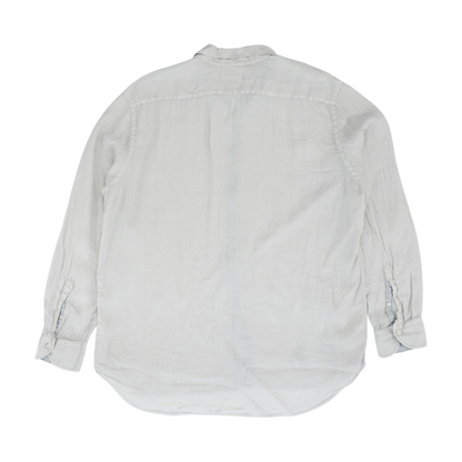 Gray Solid Long Sleeve Button Down