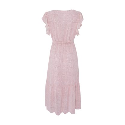 Pink Animal Print Midi Dress