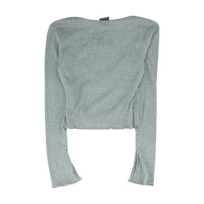 Gray Cropped Blouse