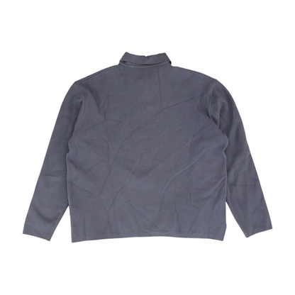 Blue Solid Long Sleeve Polo