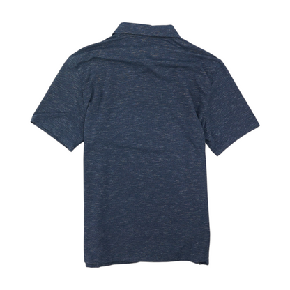 Blue Solid Short Sleeve Polo