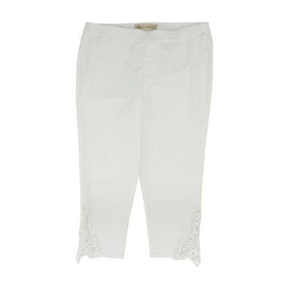 White Solid Chino Capris