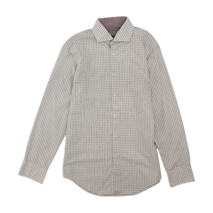 White Check Long Sleeve Button Down