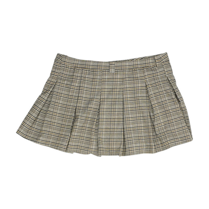 Brown Plus Plaid Mini Skirt