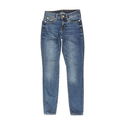 Blue Solid Skinny Leg Jeans