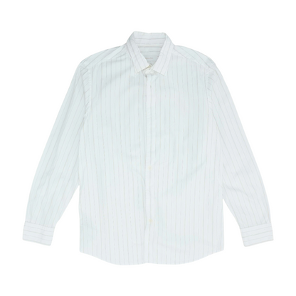 White Striped Long Sleeve Button Down