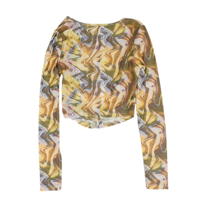 Multi Graphic Cropped Blouse