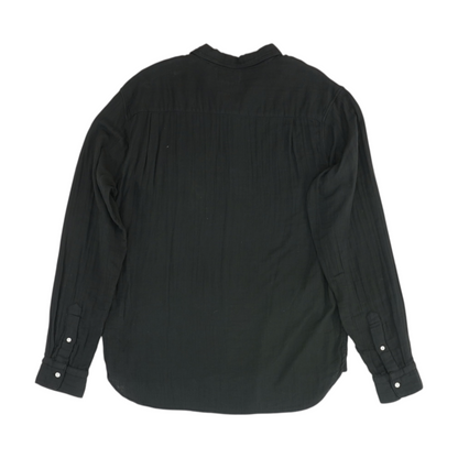 Black Solid Long Sleeve Button Down