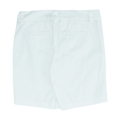 White Solid Chino Shorts