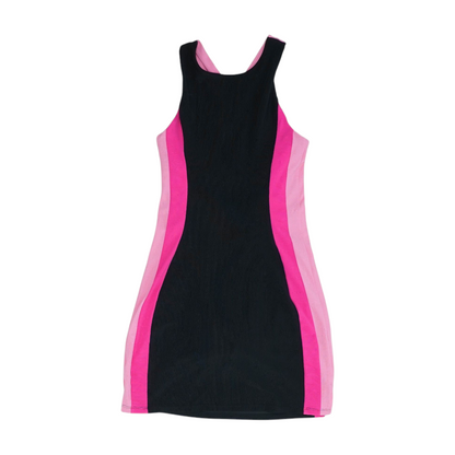Black Color Block Mini Dress