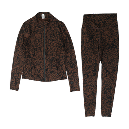 Brown Animal Print Active Set