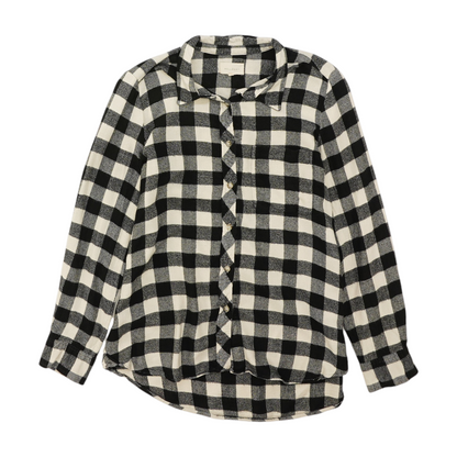 Melloday Black Check Flannel Button Down – Image 1