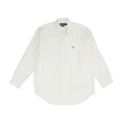 Ivory Solid Long Sleeve Button Down