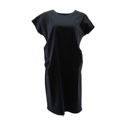 Navy Solid Midi Dress