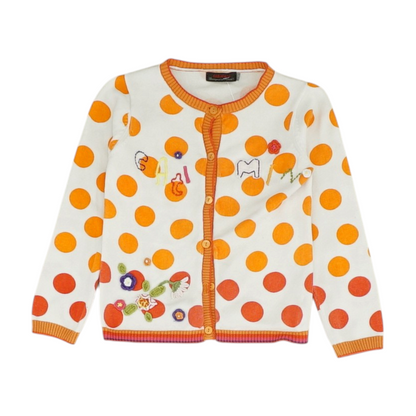 White Polka Dot Cardigan Sweater