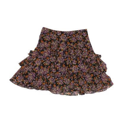 Black Floral Mini Skirt