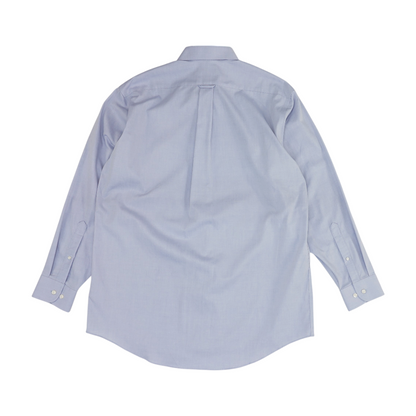 Blue Solid Long Sleeve Button Down