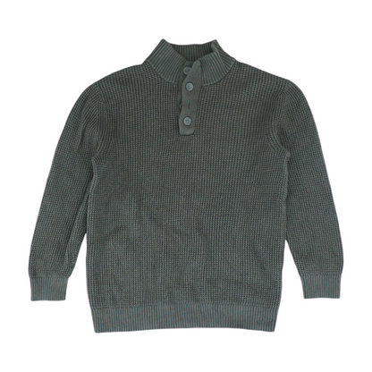 Green Solid 1/4 Zip Sweater
