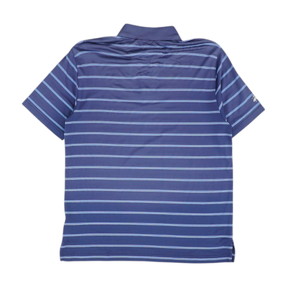 Blue Striped Short Sleeve Polo