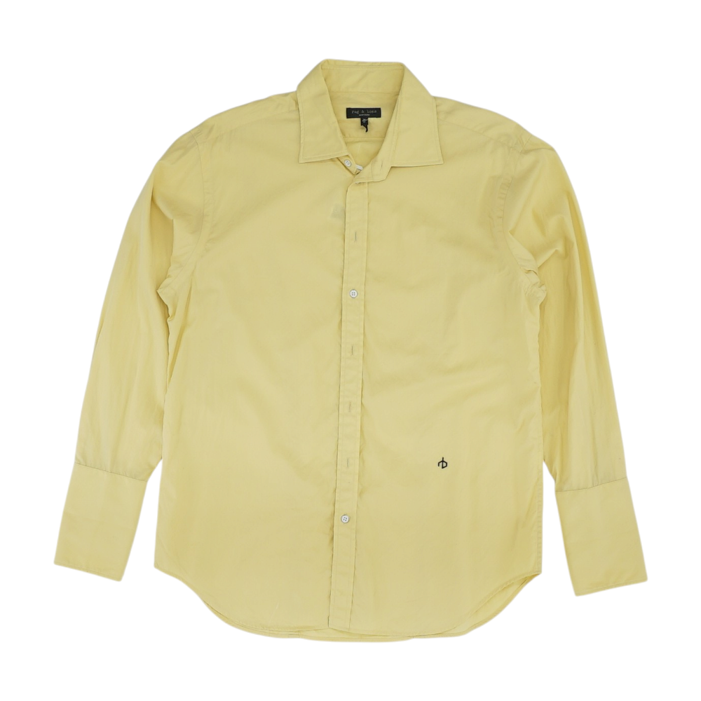 Yellow Solid Long Sleeve Button Down