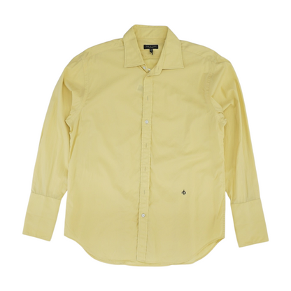 Yellow Solid Long Sleeve Button Down