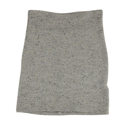 Gray Solid Midi Skirt