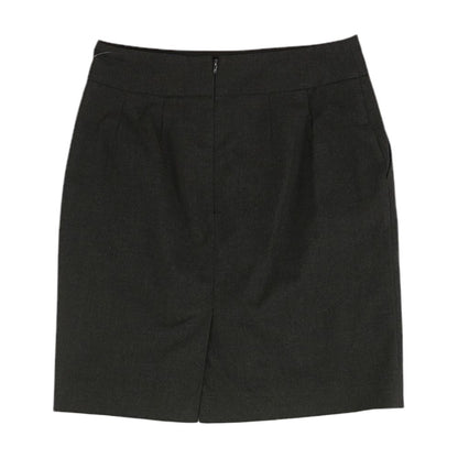 Charcoal Solid Midi Skirt