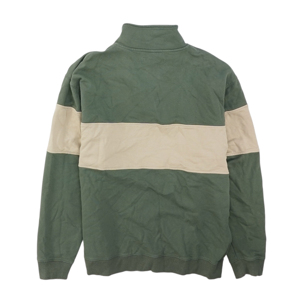 Green Color Block 1/4 Zip Pullover