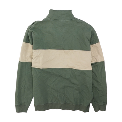 Green Color Block 1/4 Zip Pullover