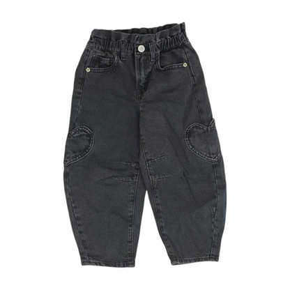 Black Solid Straight Jeans