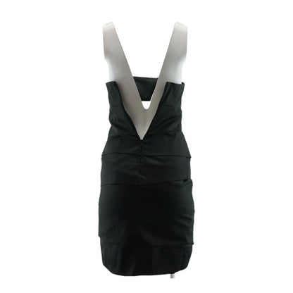 Black Solid Mini Dress