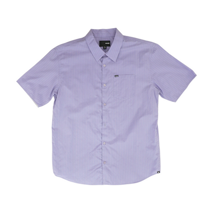 Purple Striped Short Sleeve Button Down