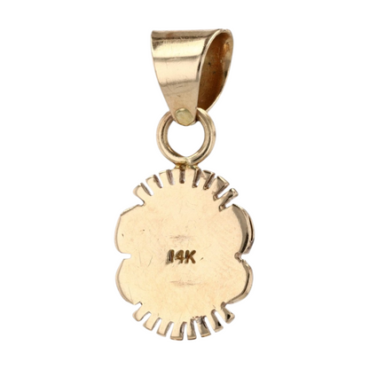 14K Yellow Gold Turquoise Pendant