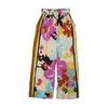 White Abstract Wide Leg Pants