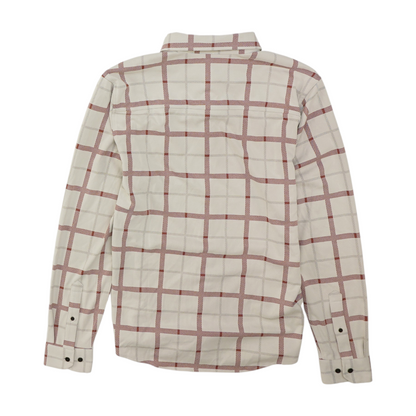 White Plaid Long Sleeve Button Down