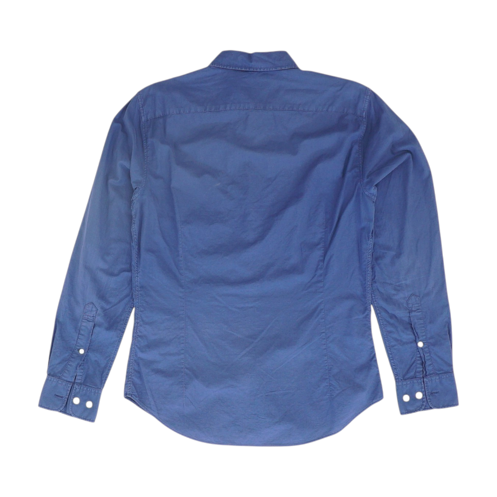 Navy Solid Long Sleeve Button Down
