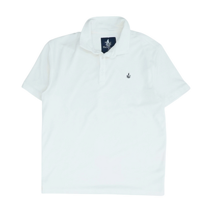 White Solid Short Sleeve Polo
