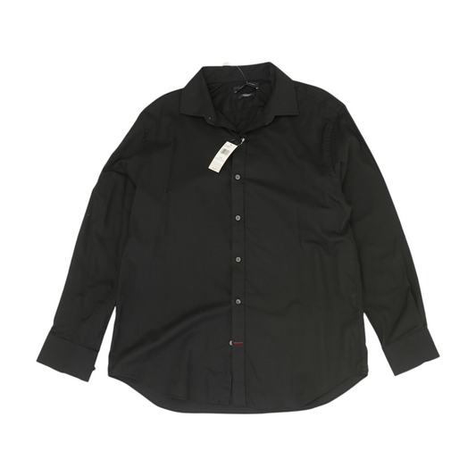 Black Solid Long Sleeve Button Down