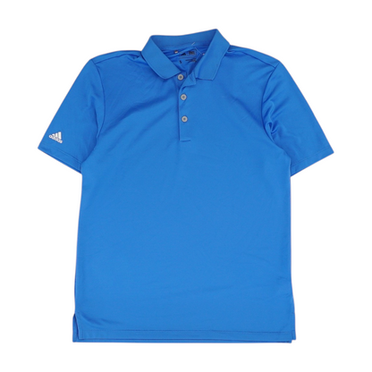 Blue Solid Short Sleeve Polo