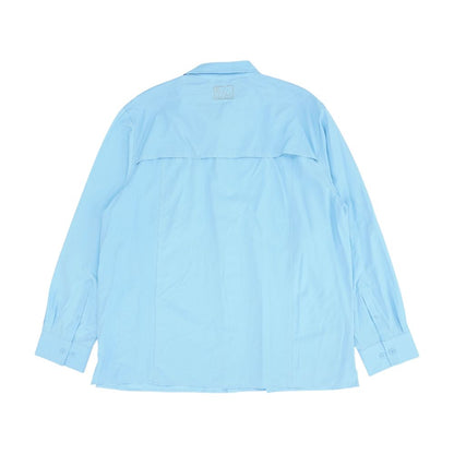 Blue Solid Outdoor Button Down