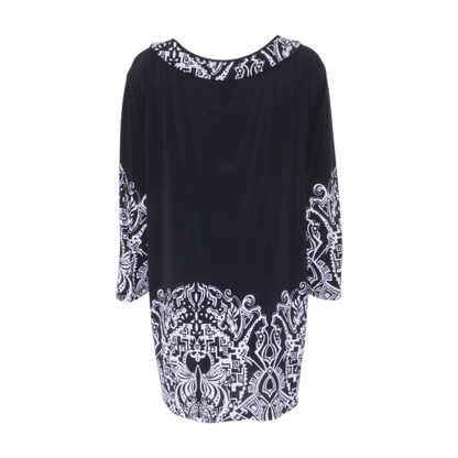 Black Plus Abstract Mini Dress