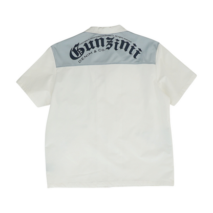White Solid Short Sleeve Button Down
