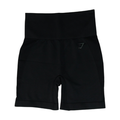 Black Solid Active Shorts