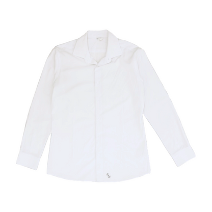 White Solid Long Sleeve Button Down