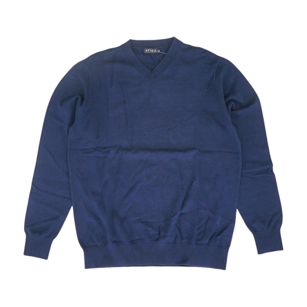 Navy Solid Pullover Sweater
