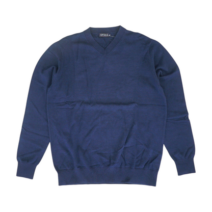 Navy Solid Pullover Sweater