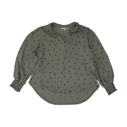 Gray Polka Dot Pullover Sweater