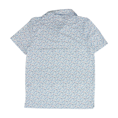 White Floral Short Sleeve Polo