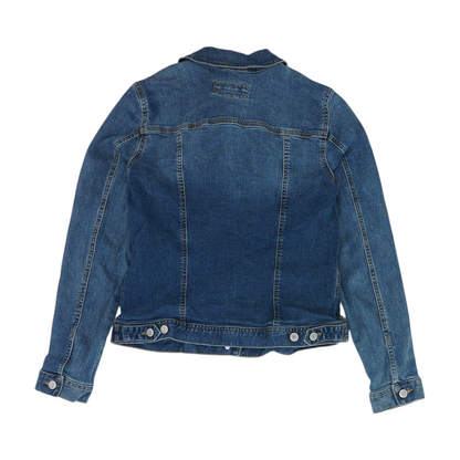Blue Solid Denim Jacket