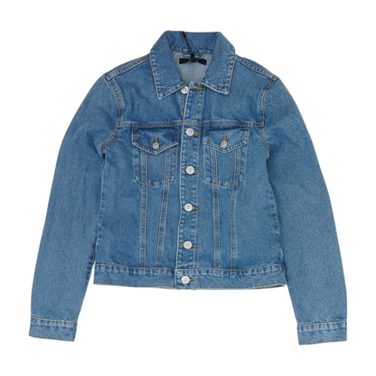 Blue Solid Denim Jacket